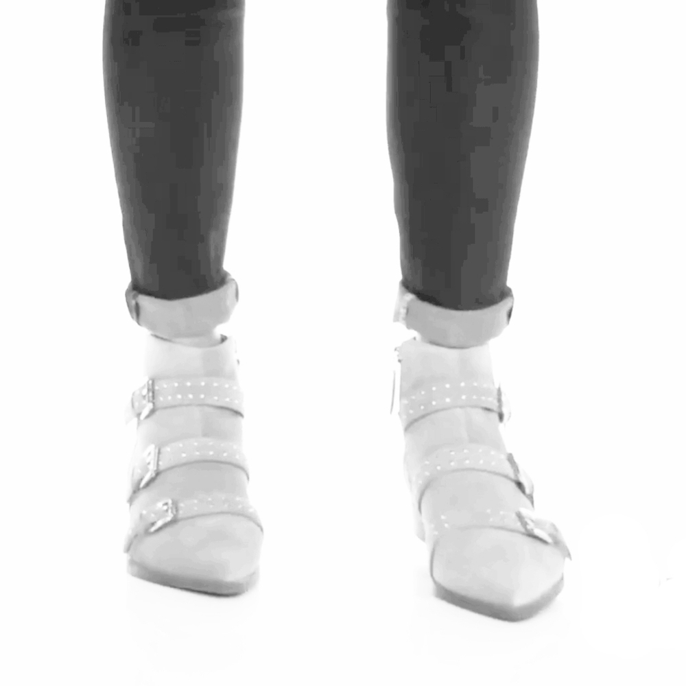 Edgy Chic Nine West Pointy Toe Studded Booties - Picture 7 of 8